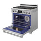 THOR Kitchen X Series 36" Professional Natural Gas Burner, Electric Oven Range with Self-Clean, XRD36E