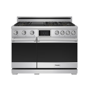 THOR Kitchen 38" Professional Propane Gas Dual Fuel Range with 7 Italian Brass Burners, Air Fry and Self-Clean, XRD48ELP