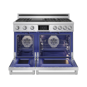 THOR Kitchen 38" Professional Propane Gas Dual Fuel Range with 7 Italian Brass Burners, Air Fry and Self-Clean, XRD48ELP