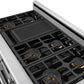 THOR Kitchen 38" Professional Natural Gas Dual Fuel Range with 7 Italian Brass Burners, Air Fry and Self-Clean, XRD48E
