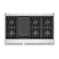 THOR Kitchen 38" Professional Natural Gas Dual Fuel Range with 7 Italian Brass Burners, Air Fry and Self-Clean, XRD48E