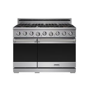 THOR Kitchen 48" 7.6 cu. ft. Professional Propane Gas Range with 7 Italian Brass Sealed Burners in Stainless Steel, XRG48ELP