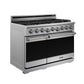 THOR Kitchen 48" 7.6 cu. ft. Professional Propane Gas Range with 7 Italian Brass Sealed Burners in Stainless Steel, XRG48ELP