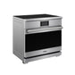 THOR Kitchen X Series 36" 6.0 cu. ft. Professional Smooth Glass Top Induction Range with Tilt Panel Touch Control, Self-Clean and Air Fry in Stainless Steel, XRI36E