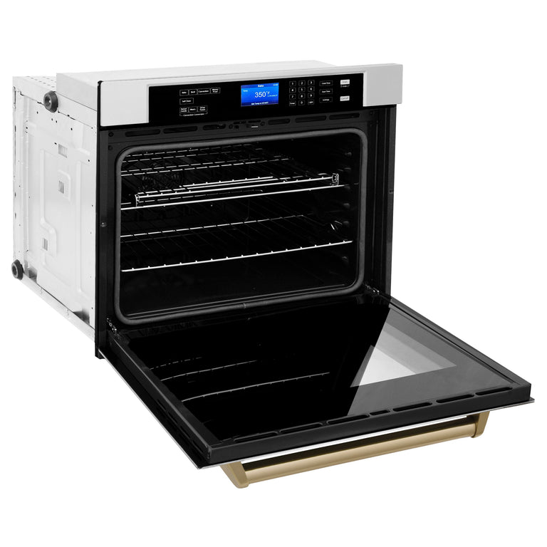ZLINE Bronze Package - 36" Rangetop, 36" Range Hood, Dishwasher, Refrigerator, Microwave Drawer, Wall Oven
