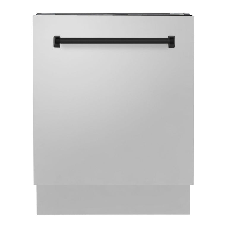 ZLINE Autograph Matte Black Package - 48" Rangetop, 48" Range Hood, Dishwasher, Refrigerator, Microwave Oven
