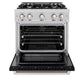 ZLINE 30" 4.2 cu. ft. Select Gas Range with 4 Burners in Stainless Steel with Black Matte Door, HGR-BLM-30