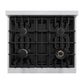 ZLINE 30" 4.2 cu. ft. Select Gas Range with 4 Burners in Stainless Steel with Black Matte Door, HGR-BLM-30
