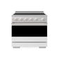 ZLINE 36 in. 5.2 cu. ft. Marino Induction Range with 5 Element Cooktop and Electric Convection Oven in Stainless Steel with White Matte Door (MINR-WM-36)
