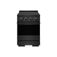 ZLINE 24 in. 3.2 cu. ft. Marino Induction Range with 3 Element Cooktop and Electric Convection Oven in Black Stainless Steel, MINRB-24