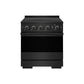 ZLINE 30 in. 4.2 cu. ft. Marino Induction Range with 4 Element Cooktop and Electric Convection Oven in Black Stainless Steel, MINRB-30
