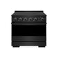 ZLINE 36 in. 5.2 cu. ft. Marino Induction Range with 5 Element Cooktop and Electric Convection Oven in Black Stainless Steel, MINRB-36
