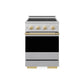 ZLINE Autograph Edition 24 in. 3.2 cu. ft. Marino Induction Range with 3 Element Cooktop and Electric Convection Oven in Satin Stainless Steel with Polished Gold Accents, MINRSZ-24-G