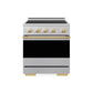 ZLINE Autograph Edition 30 in. 4.2 cu. ft. Marino Induction Range with 4 Element Cooktop and Electric Convection Oven in Satin Stainless Steel with Polished Gold Accents, MINRSZ-30-G