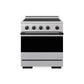 ZLINE Autograph Edition 30 in. 4.2 cu. ft. Marino Induction Range with 4 Element Cooktop and Electric Convection Oven in Satin Stainless Steel with Matte Black Accents, MINRSZ-30-MB