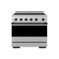 ZLINE Autograph Edition 36 in. 5.2 cu. ft. Marino Induction Range with 5 Element Cooktop and Electric Convection Oven in Satin Stainless Steel with Matte Black Accents, MINRSZ-36-MB