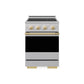 ZLINE Autograph Edition 24 in. 3.2 cu. ft. Marino Induction Range with 3 Element Cooktop and Electric Convection Oven in Stainless Steel with Polished Gold Accents, MINRZ-24-G