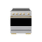 ZLINE Autograph Edition 30 in. 4.2 cu. ft. Marino Induction Range with 4 Element Cooktop and Electric Convection Oven in Stainless Steel with Polished Gold Accents, MINRZ-30-G
