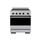 ZLINE Autograph Edition 30 in. 4.2 cu. ft. Marino Induction Range with 4 Element Cooktop and Electric Convection Oven in Stainless Steel with Matte Black Accents, MINRZ-30-MB