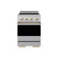ZLINE Autograph 24 in. 3.2 cu. ft. Marino Induction Range with 3 Element Cooktop and Electric Convection Oven in Satin Stainless Steel with Champagne Bronze Accents, MINRSZ-24-CB - Front Hero View
