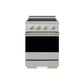 ZLINE Autograph 24 in. 3.2 cu. ft. Marino Induction Range with 3 Element Cooktop and Electric Convection Oven in Stainless Steel with Champagne Bronze Accents, MINRZ-24-CB - Front Hero View