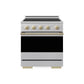 ZLINE Autograph 30 in. 4.2 cu. ft. Marino Induction Range with 4 Element Cooktop and Electric Convection Oven in Stainless Steel with Champagne Bronze Accents, MINRZ-30-CB - Front Hero View