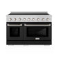 ZLINE 48" Paramount Induction Range with 7 Element Cooktop in Stainless Steel with Black Matte Doors, SINR-BLM-48