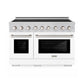 ZLINE 48" Paramount Induction Range with 7 Element Cooktop in Stainless Steel with White Matte Doors, SINR-WM-48