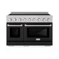 ZLINE 48" Paramount Induction Range with 7 Element Cooktop in Satin Stainless Steel with Black Matte Doors, SINRS-BLM-48