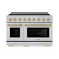 ZLINE Autograph Edition 48" Paramount Induction Range with 7 Element Cooktop in Satin Stainless Steel with Champagne Bronze Accents, SINRSZ-48-CB