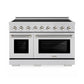 ZLINE Autograph Edition 48" Paramount Induction Range with 7 Element Cooktop in Stainless Steel with Polished Nickel Helix Handles and Knob Accents, SINRZ-48-KPN