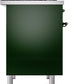 ILVE Nostalgie II 40" Dual Fuel Propane Gas Range in Emerald Green with Bronze Trim, UPD40FNMPEGBLP