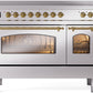ILVE Nostalgie II 48" Induction Range with Element Stove and Electric Oven in Stainless Steel with Copper Trim, UPI486NMPSSP