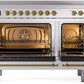 ILVE Nostalgie II 48" Induction Range with Element Stove and Electric Oven in Stainless Steel with Copper Trim, UPI486NMPSSP
