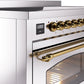 ILVE Nostalgie II 48" Induction Range with Element Stove and Electric Oven in Stainless Steel with Copper Trim, UPI486NMPSSP