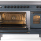 ILVE Nostalgie II 48" Induction Range with Element Stove and Electric Oven in Blue Grey with Bronze Trim, UPI486NMPBGB