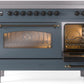 ILVE Nostalgie II 48" Induction Range with Element Stove and Electric Oven in Blue Grey with Bronze Trim, UPI486NMPBGB