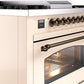 ILVE Nostalgie II 36" Dual Fuel Propane Gas Range in Antique White with Bronze Trim, UP36FNMPAWBLP