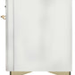 ILVE Majestic II 48" Dual Fuel Natural Gas Range in White with Brass Trim, UM12FDNS3WHG
