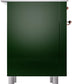 ILVE Nostalgie II 36" Dual Fuel Natural Gas Range in Emerald Green with Copper Trim, UP36FNMPEGP