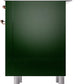 ILVE Nostalgie II 36" Dual Fuel Natural Gas Range in Emerald Green with Copper Trim, UP36FNMPEGP