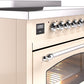 ILVE Nostalgie II 48" Induction Range with Element Stove and Electric Oven in Antique White with Chrome Trim, UPI486NMPAWC