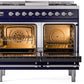 ILVE Nostalgie II 40" Dual Fuel Propane Gas Range in Blue with Chrome Trim, UPD40FNMPMBCLP