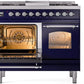 ILVE Nostalgie II 40" Dual Fuel Propane Gas Range in Blue with Chrome Trim, UPD40FNMPMBCLP