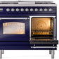ILVE Nostalgie II 40" Dual Fuel Propane Gas Range in Blue with Chrome Trim, UPD40FNMPMBCLP
