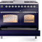 ILVE Nostalgie II 40" Dual Fuel Propane Gas Range in Blue with Chrome Trim, UPD40FNMPMBCLP