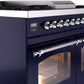 ILVE Nostalgie II 40" Dual Fuel Propane Gas Range in Blue with Chrome Trim, UPD40FNMPMBCLP