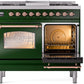 ILVE Nostalgie II 40" Dual Fuel Propane Gas Range in Emerald Green with Copper Trim, UPD40FNMPEGPLP