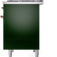 ILVE Nostalgie II 40" Dual Fuel Propane Gas Range in Emerald Green with Copper Trim, UPD40FNMPEGPLP