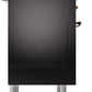 ILVE Nostalgie II 36" Induction Range with Element Stove and Electric Oven in Glossy Black with Chrome Trim, UPI366NMPBKC